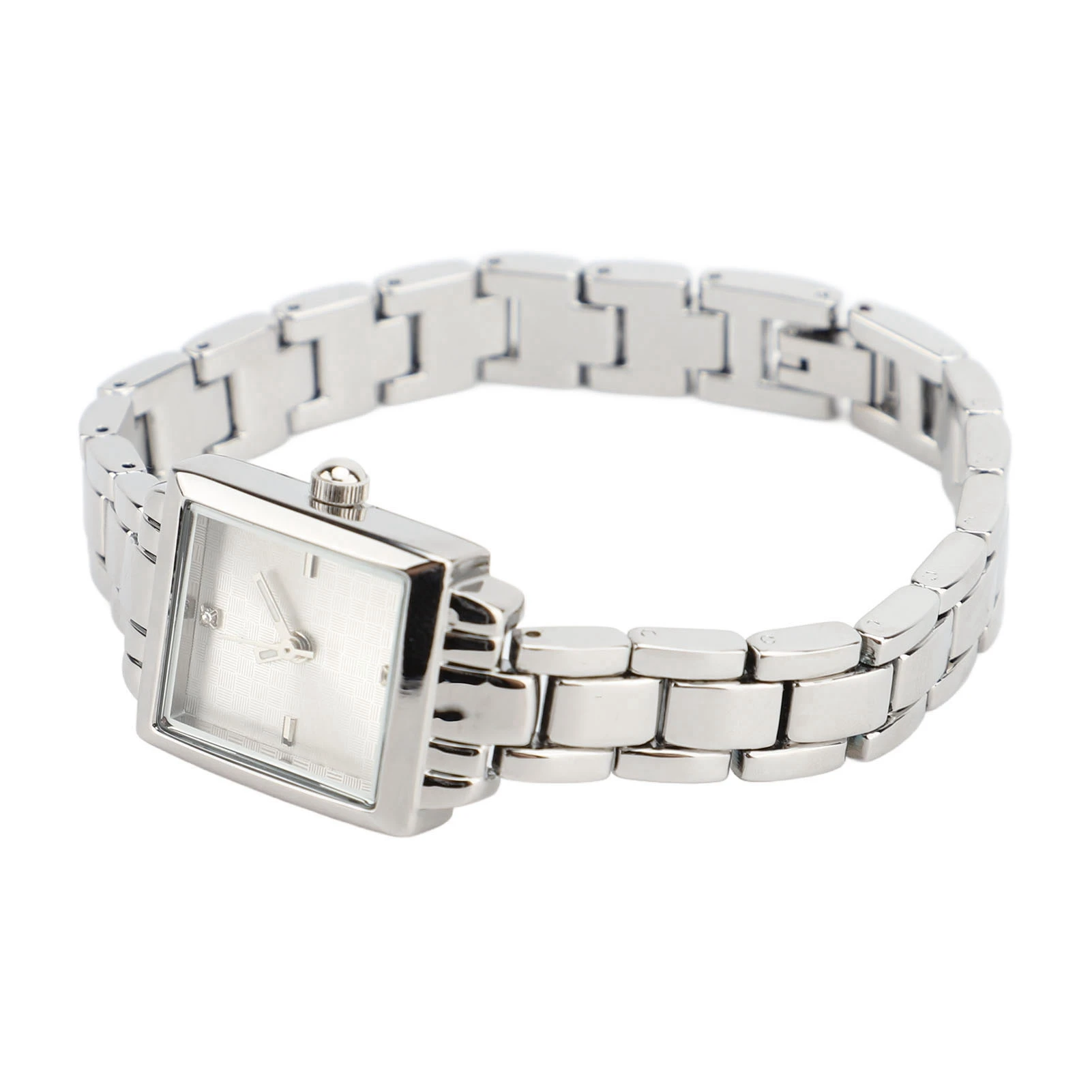 Clearance Deal Women Stainless Steel Wristwatch Rhinestone Fashionable Rectangular Water Proof 30m Date Lady Watch for Daily Use