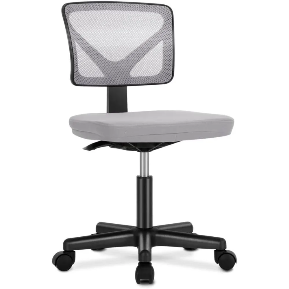 

Armless Mesh Office Chair, Ergonomic Low Back Deskchair, Adjustable Rolling Task Computer Swivelchairs