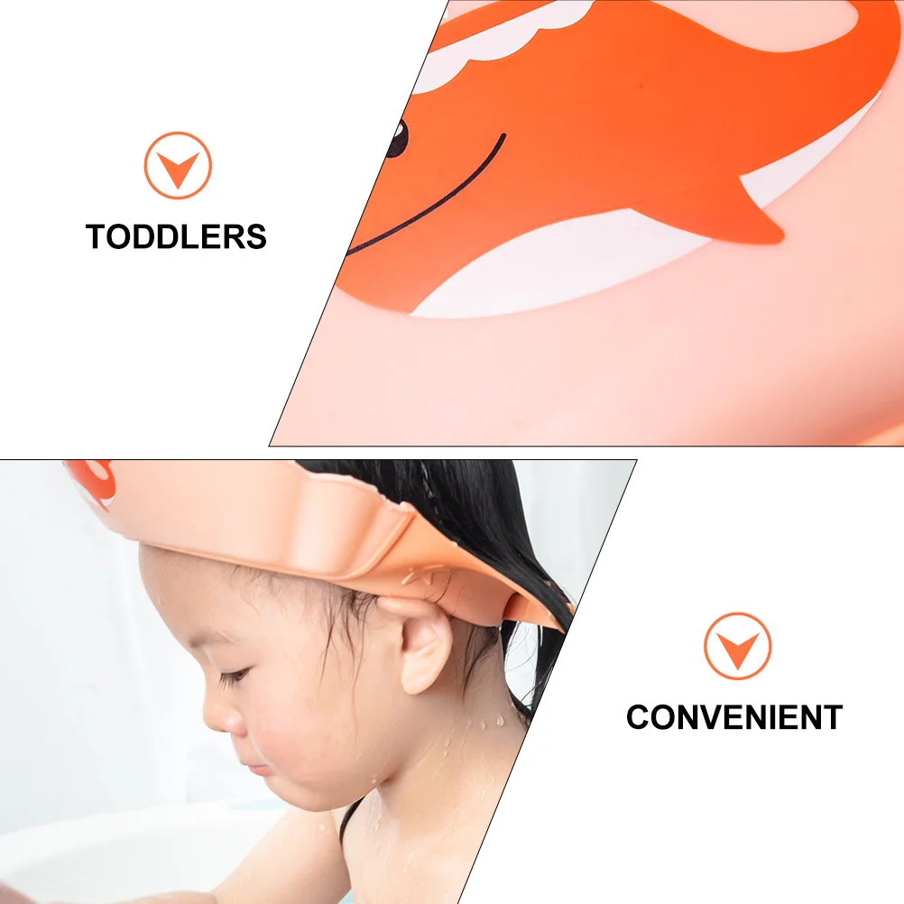 

Baby Shampoo Hat Adjustable Bathing Cap Newborn Infant Ear Protection Cartoon Design Multi-Function Shampooing Haircut Accessory