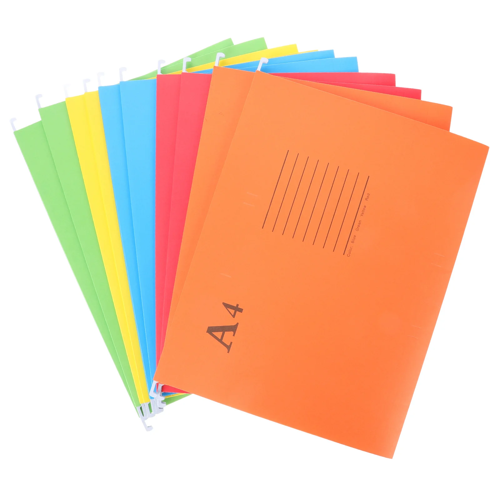 10 pcs A4 File Folder Hanging Documents Organizer Wear-Resistant Paper For Home Office Storage Bright Color File Supplies
