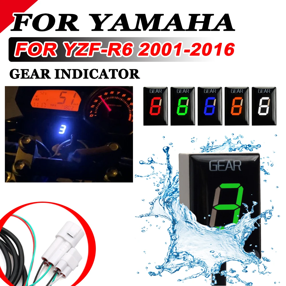 

For YAMAHA Yzf-R6 YZF R6 2001 2002-2014 2015 2016 YZFR6 Yzf-R6s Motorcycle Special Accessories 1-6 Gear Display Indicator Meter