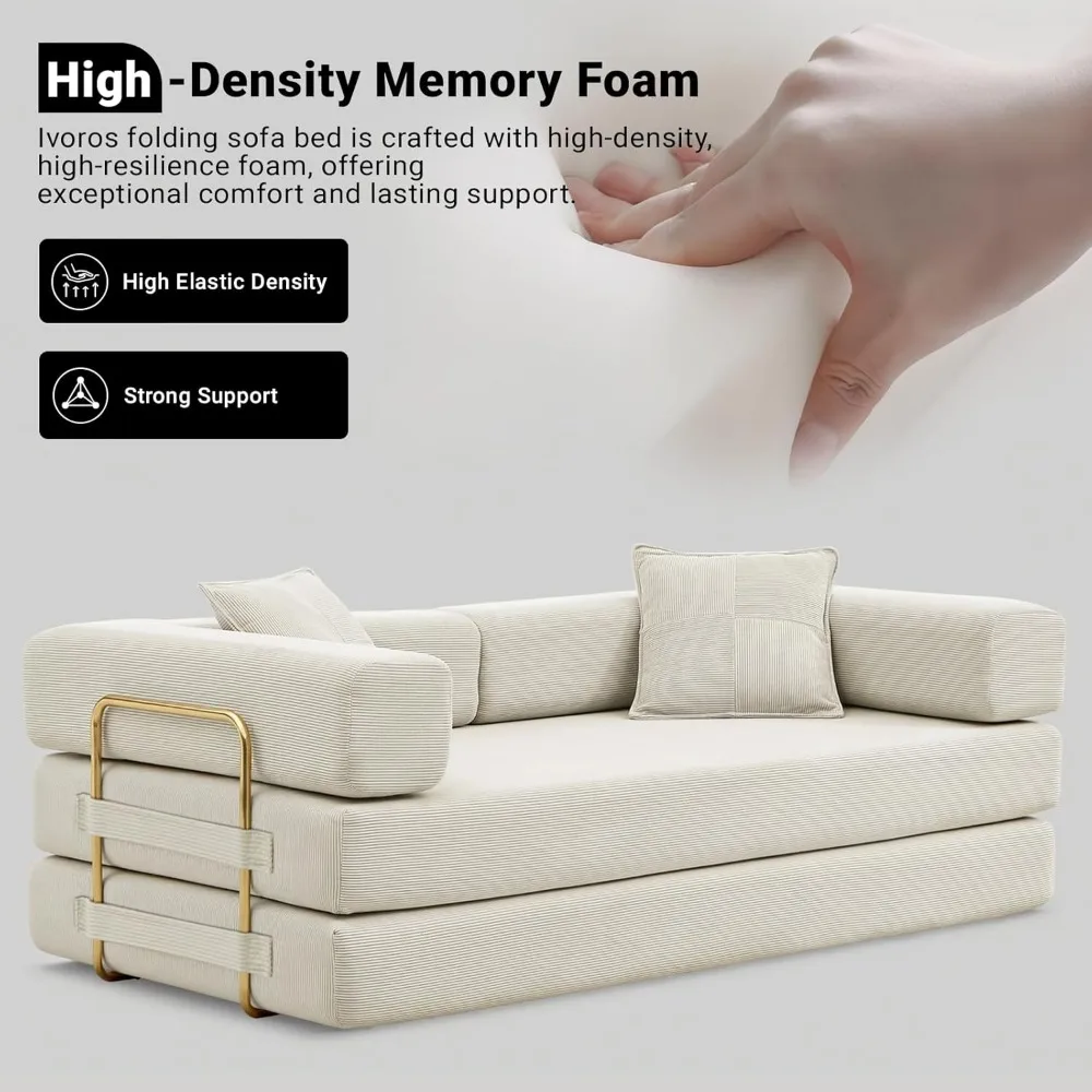 أريكة سرير قصيرة قابلة للتحويل مع إطار ثابت، أريكة مرتبة أرضية قابلة للطي، نائم مريح للأولاد الكسولة