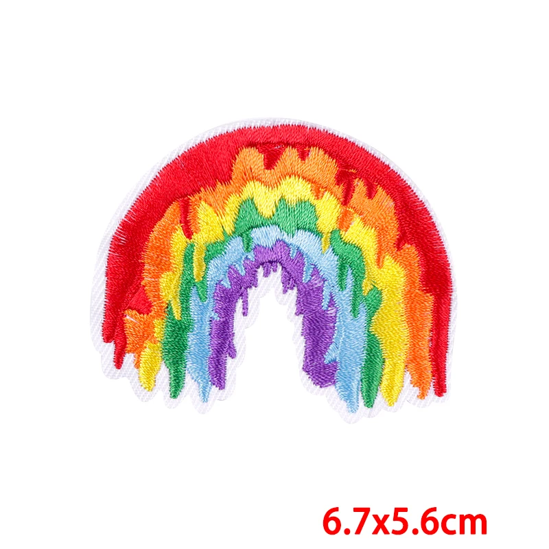 Sun Embroidery Patch Butterfly/Rainbow Iron On Patches For Clothing DIY Embroidered Patches On Clothes Backpack Sewing Stickers