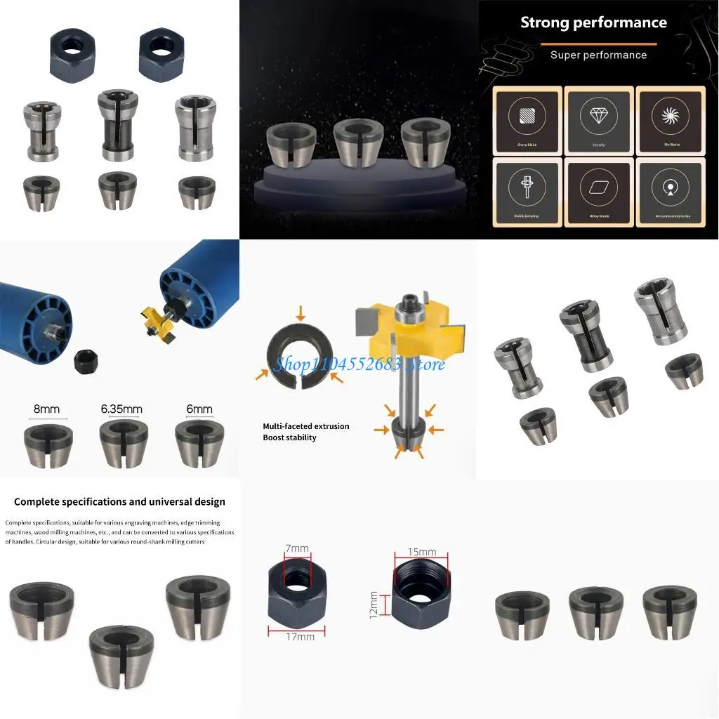 

Y6GD Multiple Size Compatible Router Collet Adapter for Engraving Machines Facilitating Easy Bit Changes and Stable Operation