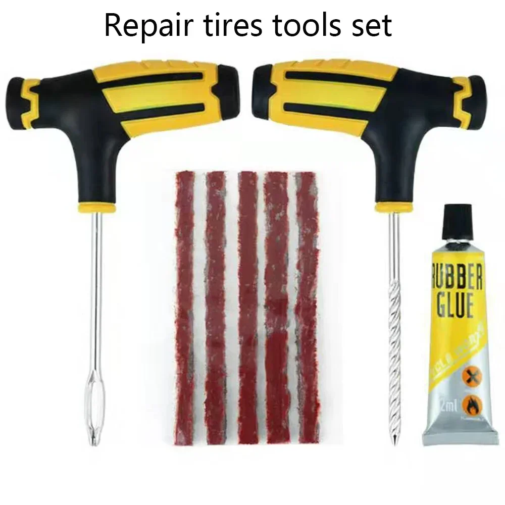 

1 Set Road Bicycle Tire Repair Tools Bike Tubeless Tire Rubber Bacon Strip And Insertion Tool Urgent Glue Free Repair