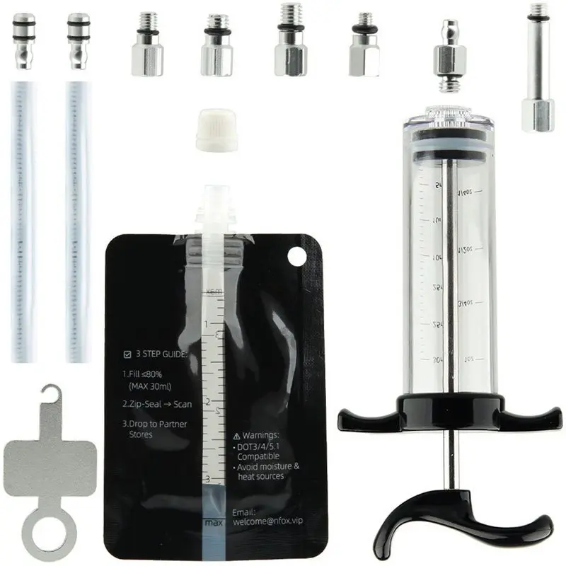

NFOX Aluminium Oil Change Tool Hydraulic Disc Brake Bleed Kit Oil Disc Oil Brake Exhaust Oil-Filling Funnel Adapter-AT20