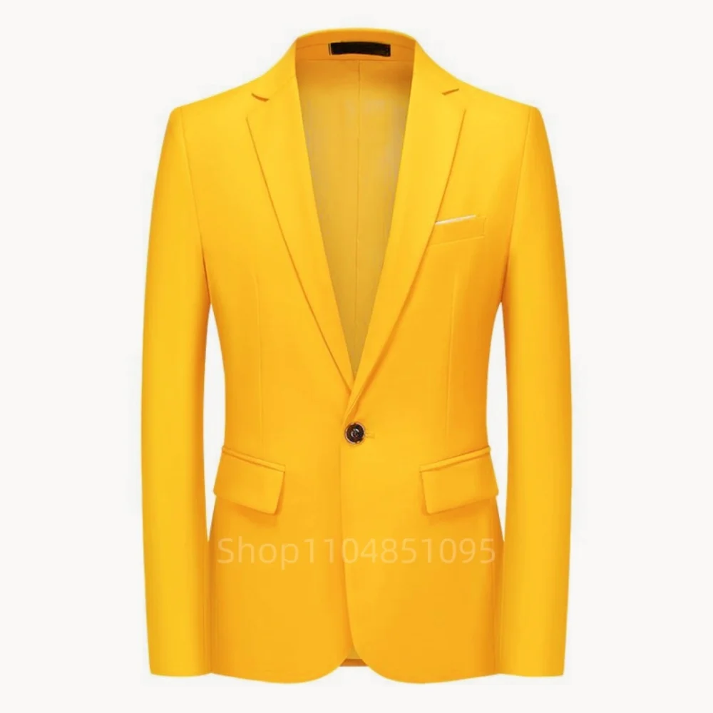 Männer Solide Business Blazer Kerbe Revers Casual Anzug Jacke Formale Mode Hochzeit Mantel Männlich Traje De Hombre