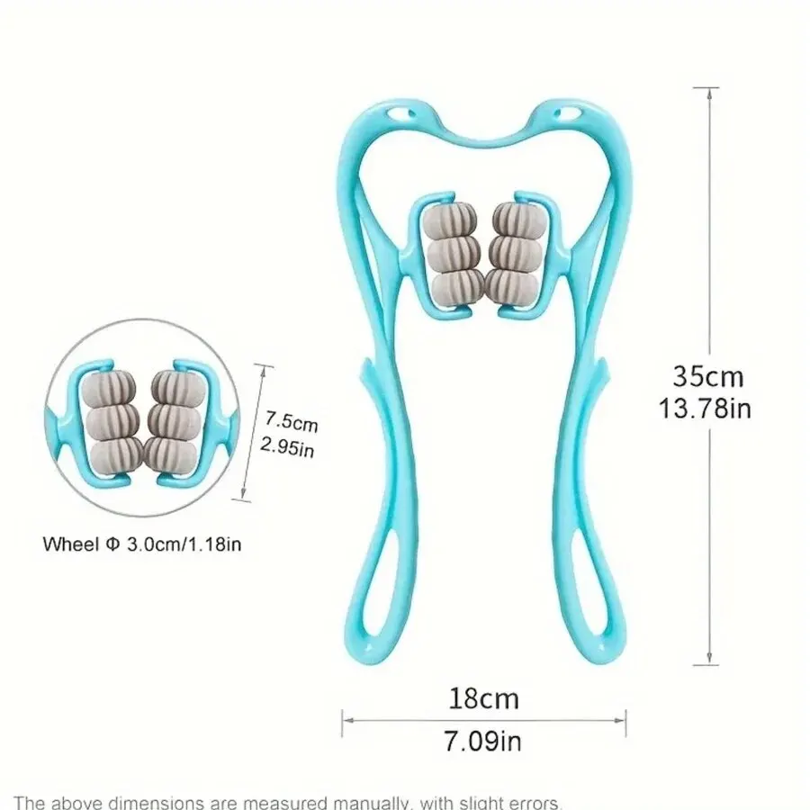 ستة عجلة مدلك عنق الرحم كليب تدليك الرقبة الأسطوانة الرقبة الكتف الظهر العجن مدلك دليل أدوات مساج متعددة الوظائف