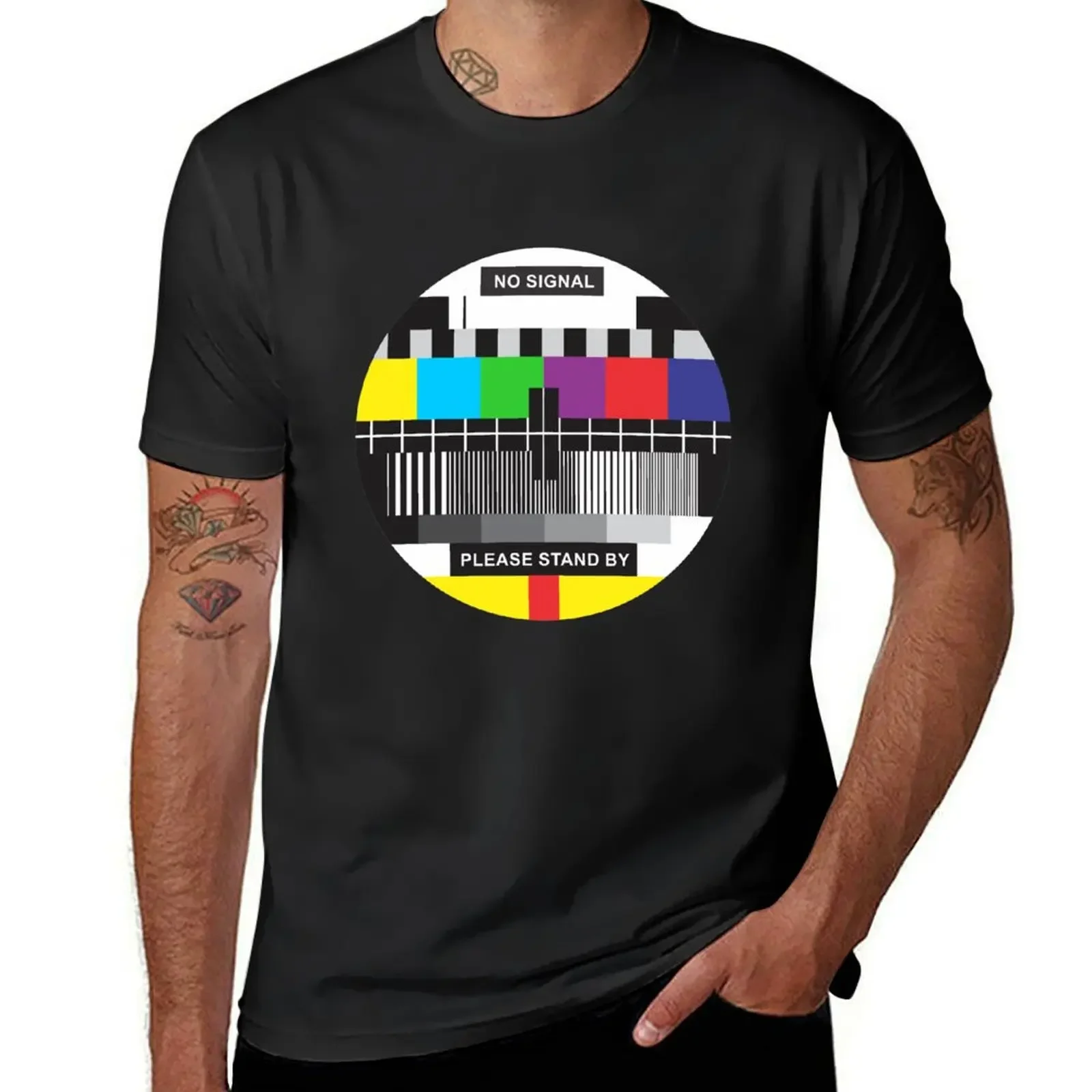 TV No Signal T-Shirt customizeds blanks korean fashion cute clothes clothes for men