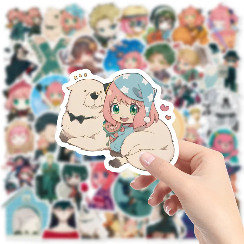 100/50pcs Cartoon Spy X Family Anime Stickers Skateboard Laptop Phone Luggage Car Bike Cool Waterproof Sticker Kids Toys Gifts