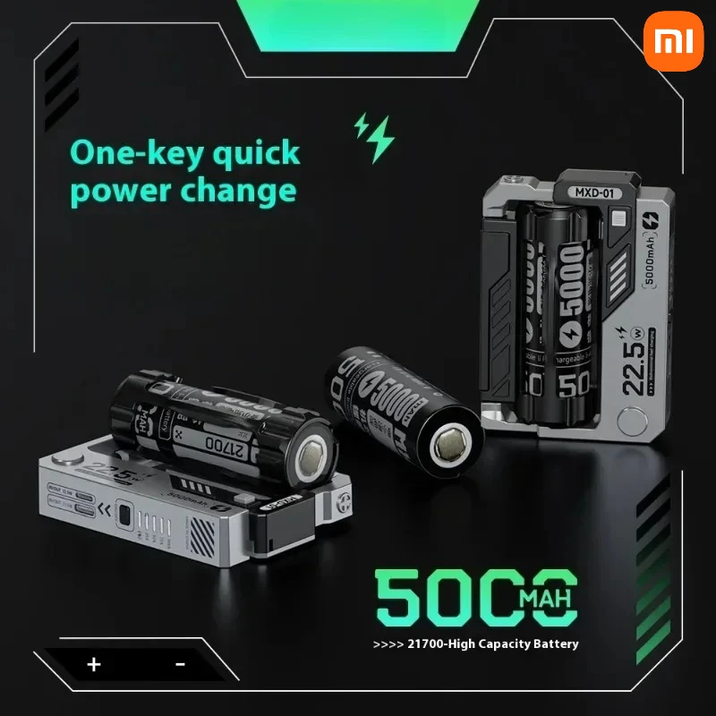 

Xiaomi New Portable Mechanical Design One-click Battery Change Mini Power Bank 20000mAh External Battery Charger