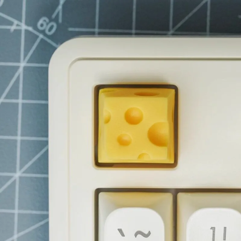 

Cute Cheese Theme Keycaps Customization Resin Material OEM Profile Keyboard Cap for Mechanical Keyboard Accessories DIY Gift