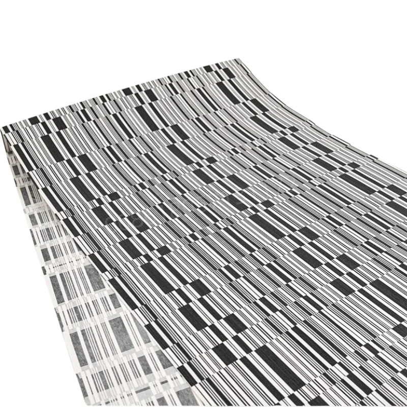 Reconstituted Engineered Wood Veneer with Pinao Key Pattern,E.V.,Backing Fleece, 60 x 250cm,1pc,for Furniture Decor,Black White