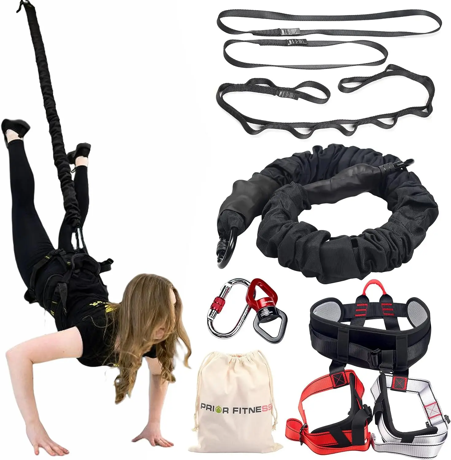 Bungee Fly Fitness Equipment Kit, Aerial Yoga Dance Training Apparatus, Aeelastico Bungee Fly, Suspended Trainer Pull Cord