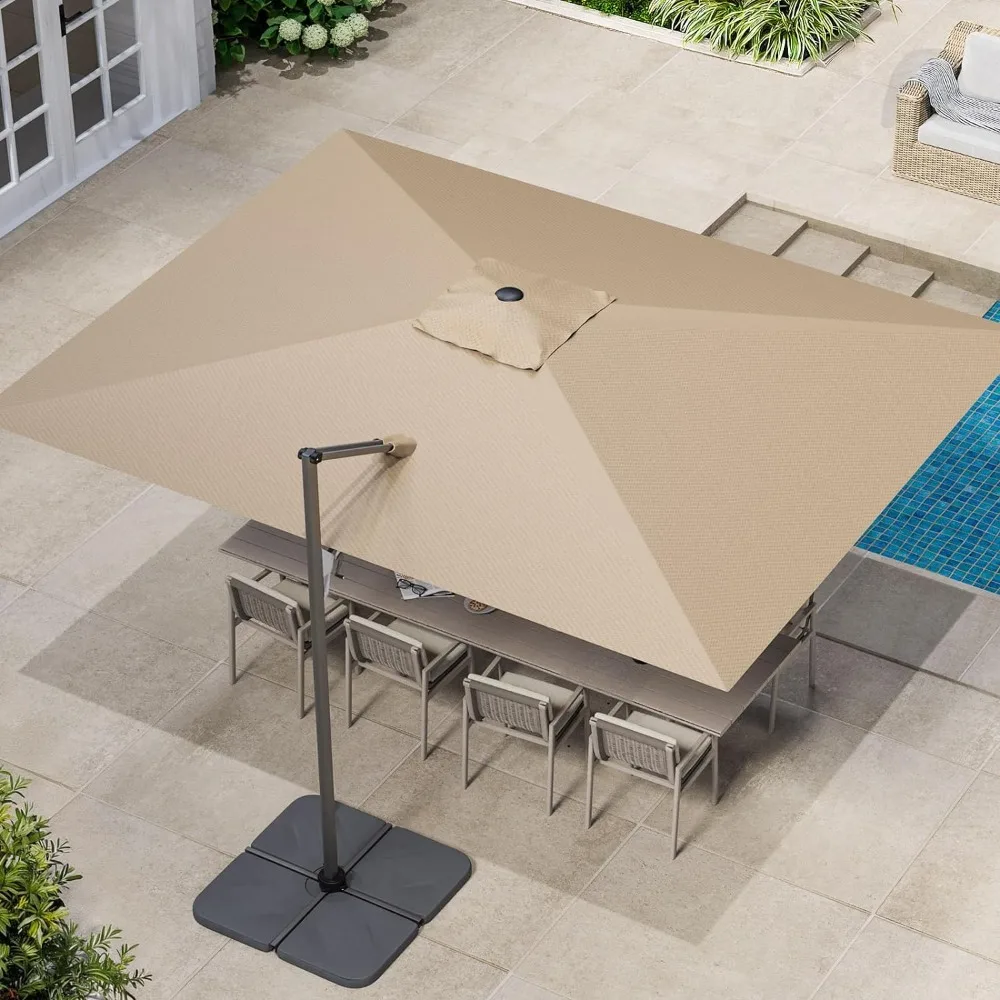 Cantilever Patio Umbrella,360° Rotating Double Top Large Offset for Garden Deck Pool Backyard Patio,Outdoor Patio Shade Umbrella