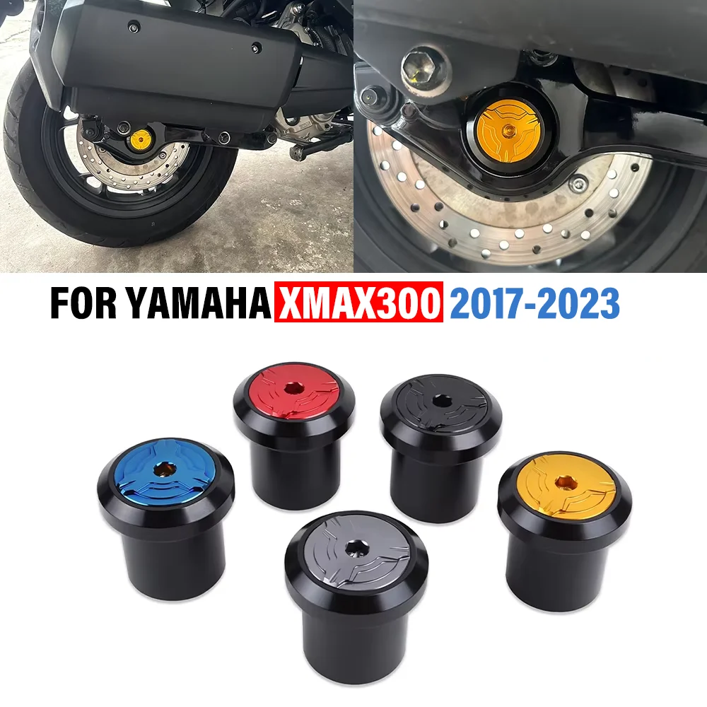 Für YAMAHA XMAX300 X-MAX300 XMAX-300 2017-2023 Motorrad Hinterachse Gabelkappenmutter Zierabdeckung Radachsen-Slider Schraubendekoration