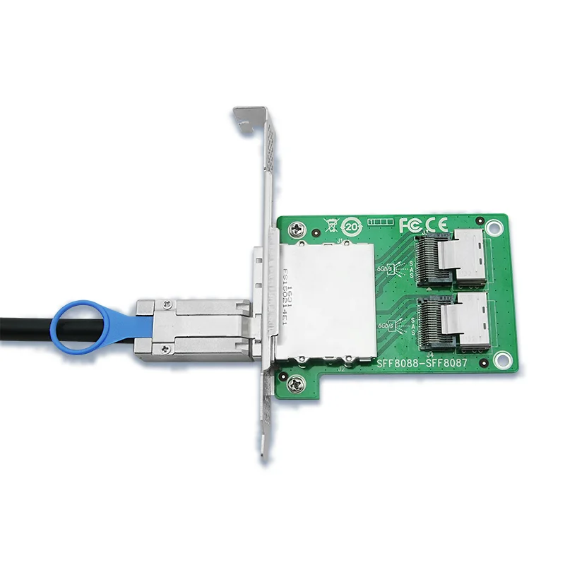 2-Port SFF-8088 to SFF-8087 Transfer Card 8 SAS/SATA/SSD 6Gbps
