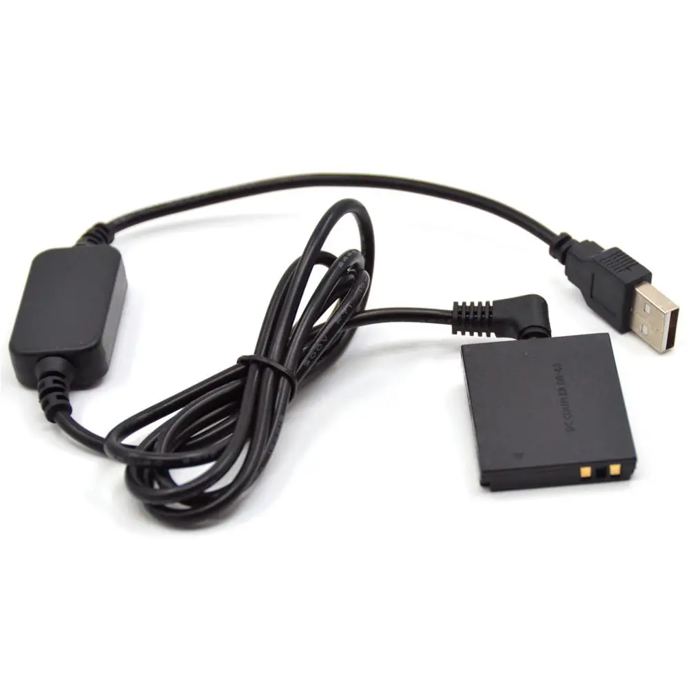 Cabo carregador usb 5v + ACT-DC40 DR-40 acoplador dc NB-6L bateria manequim para câmera canon d30 s90 s95 s120 sx240hs sx520hs