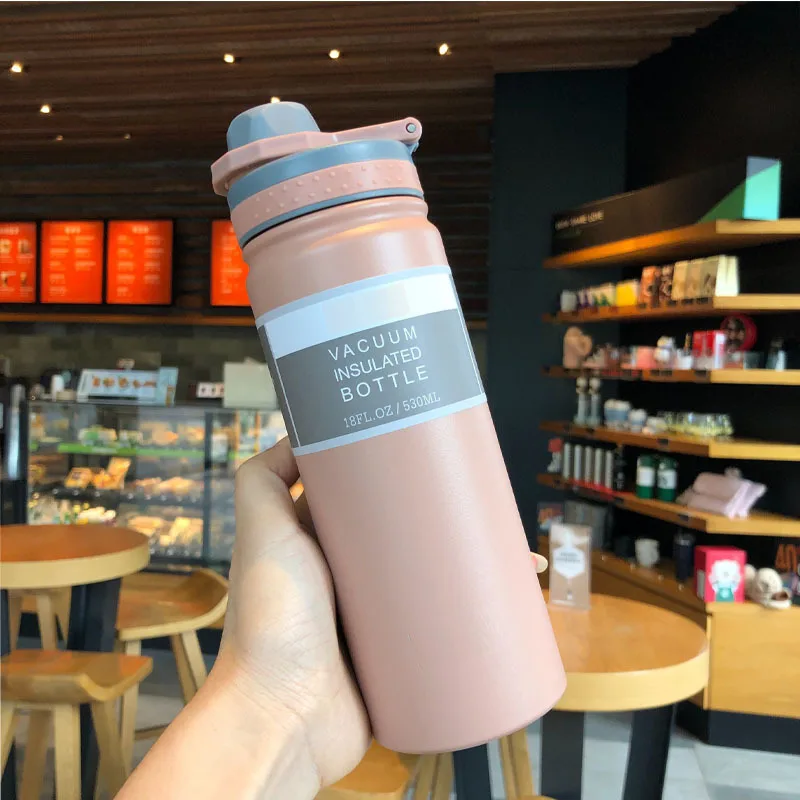 Botella termo de acero inoxidable para exteriores, 750ML, taza de gran capacidad, portátil, para deportes, viajes, coche, hervidor de agua, botella de agua para niños