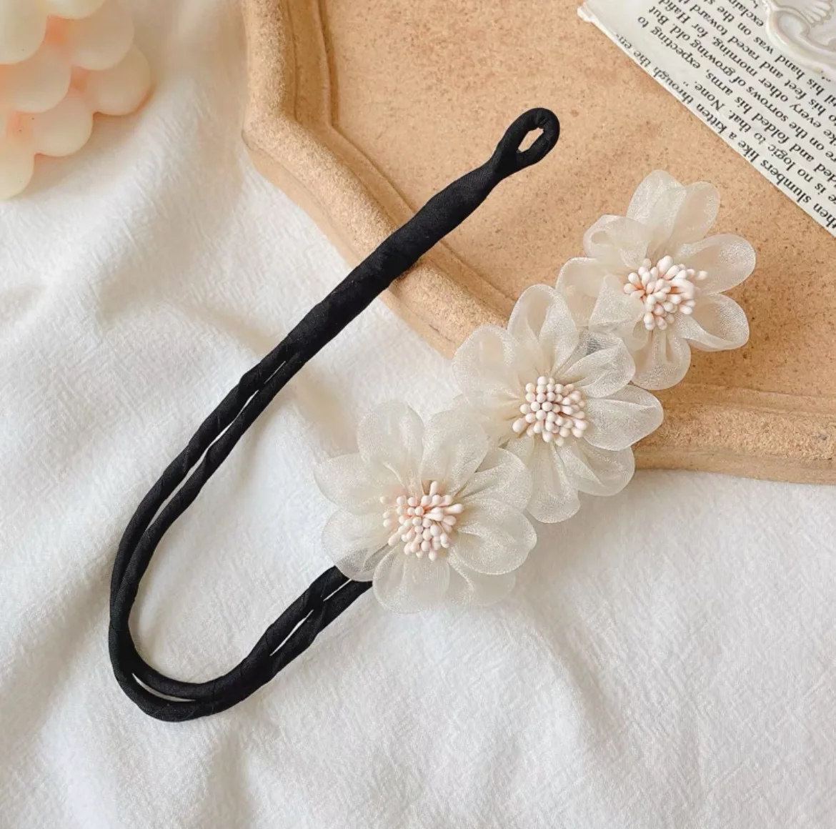 Chiffon Flower Hair Clip Magic Bun Curler Hair Styling Twist Maker Tool Dount Twist Hair Accessories Women Girl Hair Braide Tool