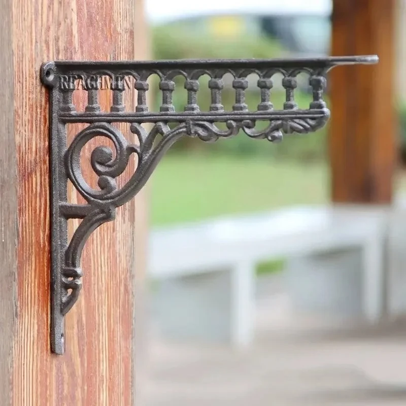 Triangle Bracket  Personality Bracket Wall Right Angle Fixed Wall Hanging Retro Cast Iron Support Frame Partition Shelf