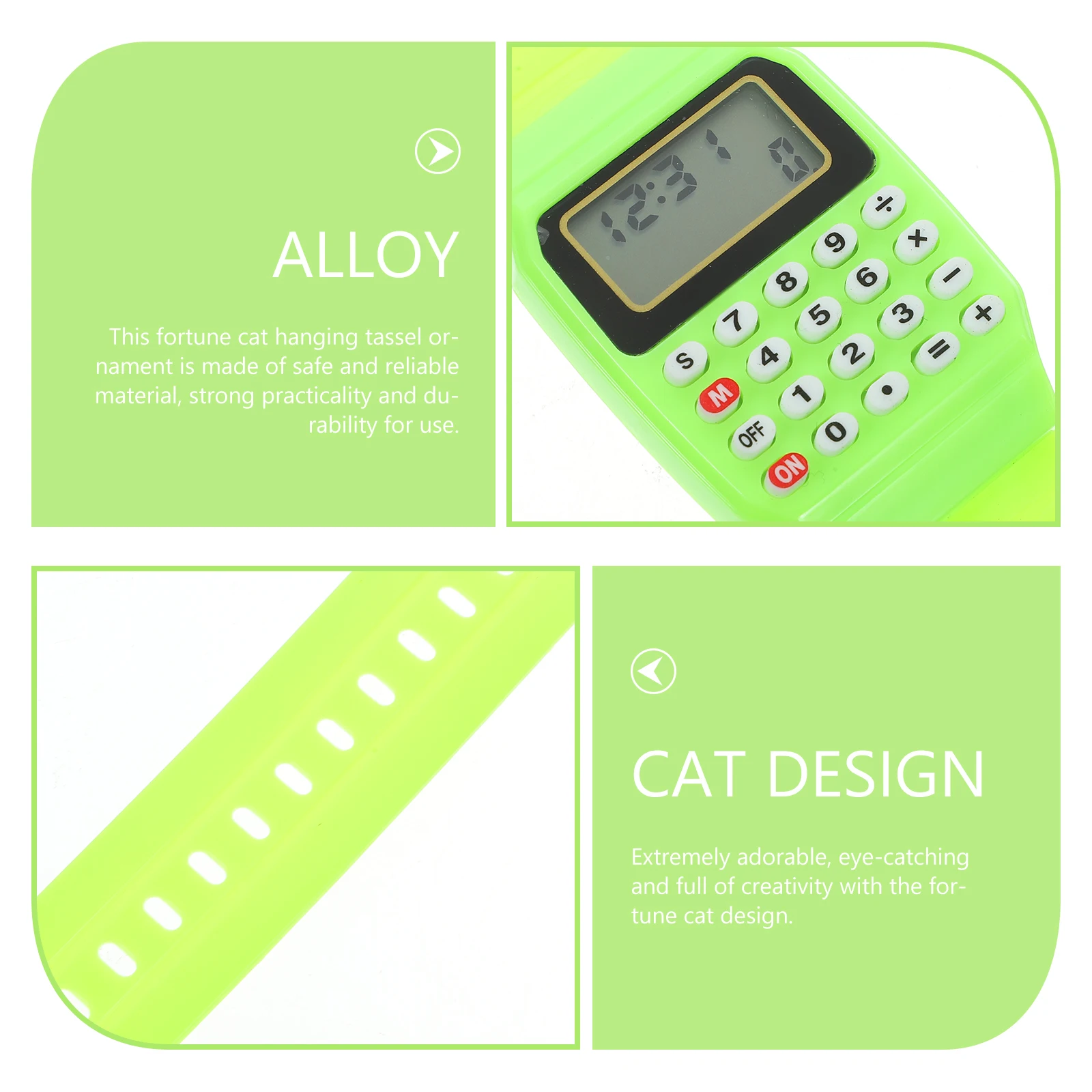 2 pçs crianças calculadora relógio com função matemática criativo wearable gadget para crianças ferramenta de aprendizagem verde