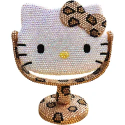 Kawaii Sanrioed Anime Hello Kittys Kuromi My Melody Diy Handmade Shiny Rhinestones Vanity Mirror Christmas Birthday Gifts