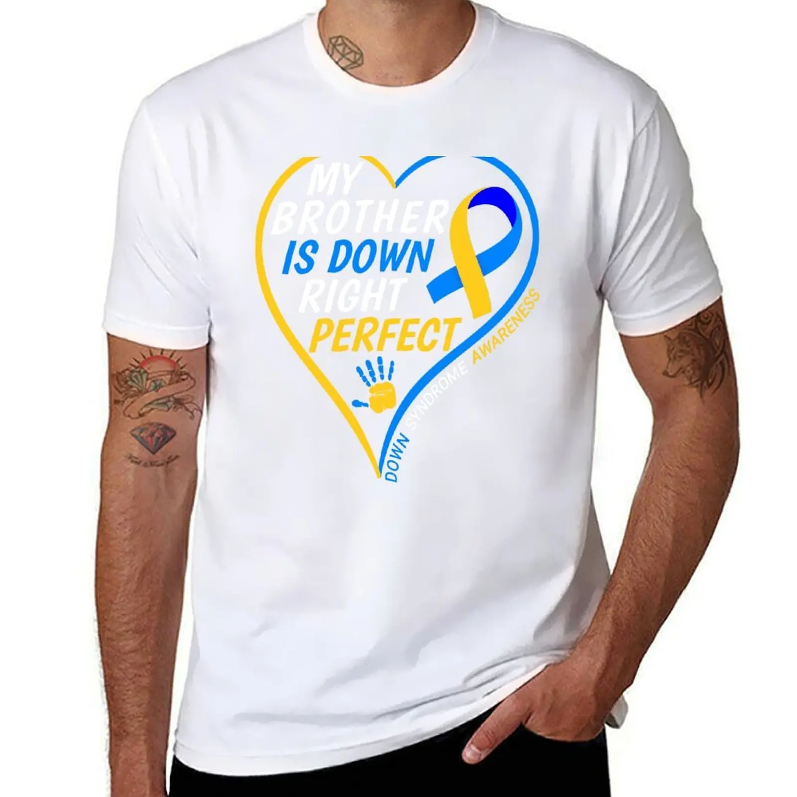 

My Brother Is Down Right Perfect - Down Syndrome Awareness - World Down Syndrome Day 2022 T-Shirt anime t shirts for man T-Shirt