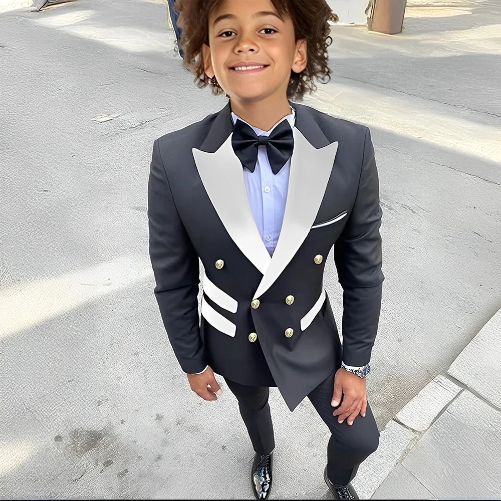 

New Boy Suit Formal Occasions Business Kids Wedding Party Prom Boy 2 Piece Set Tuxedos Blazer Pants
