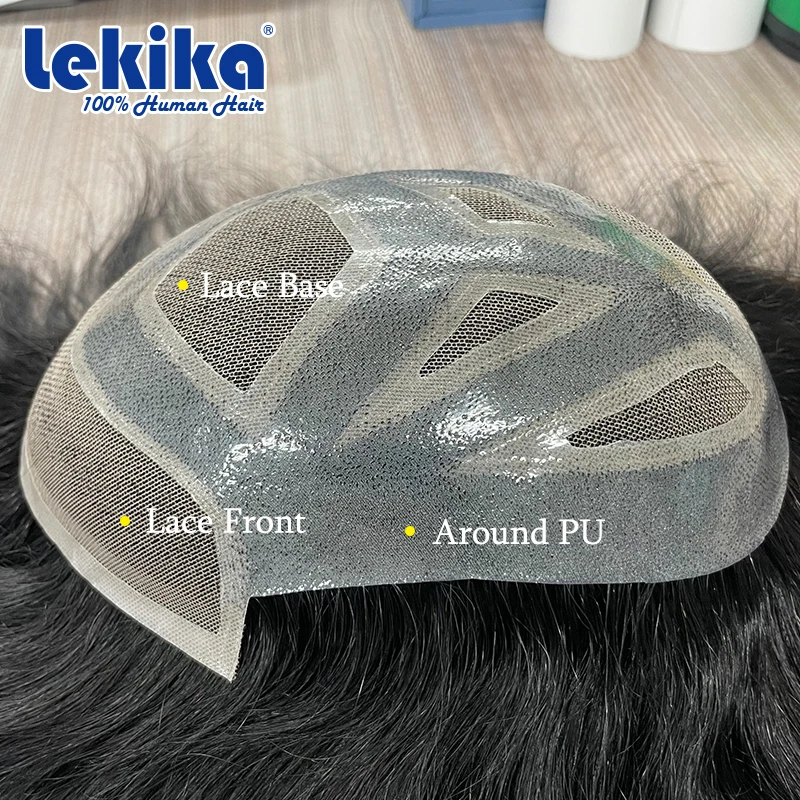 

Мужской парик VERSALITE: Натуральный шелковистый парик-накладка (6 дюймов) с кружевной основой, система замещения волос Реми, идеальный мужской парик с натуральными волосами