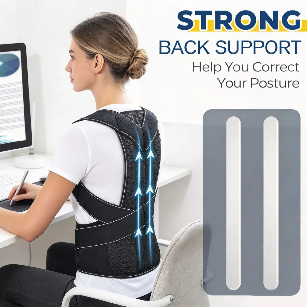 1PCS Back Brace Posture Corrector for Women and Men Back Lumbar Support Shoulder Posture Support for Improve Posture Provide