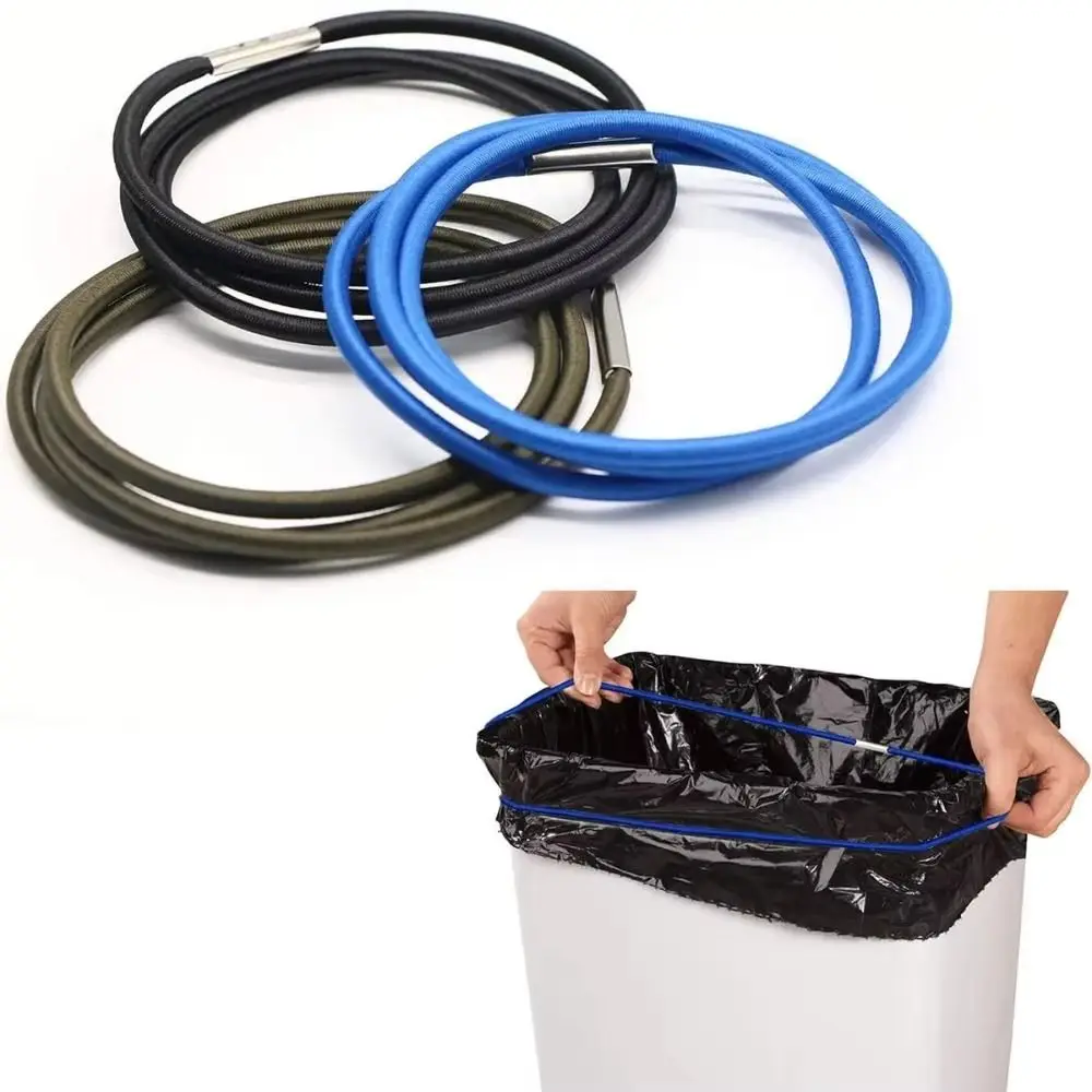 3Pcs Multifunctional Colorful Trash Can Bands Stretchable Durable Rubber Bands Elastic Rubber Trash Bag Holder Household