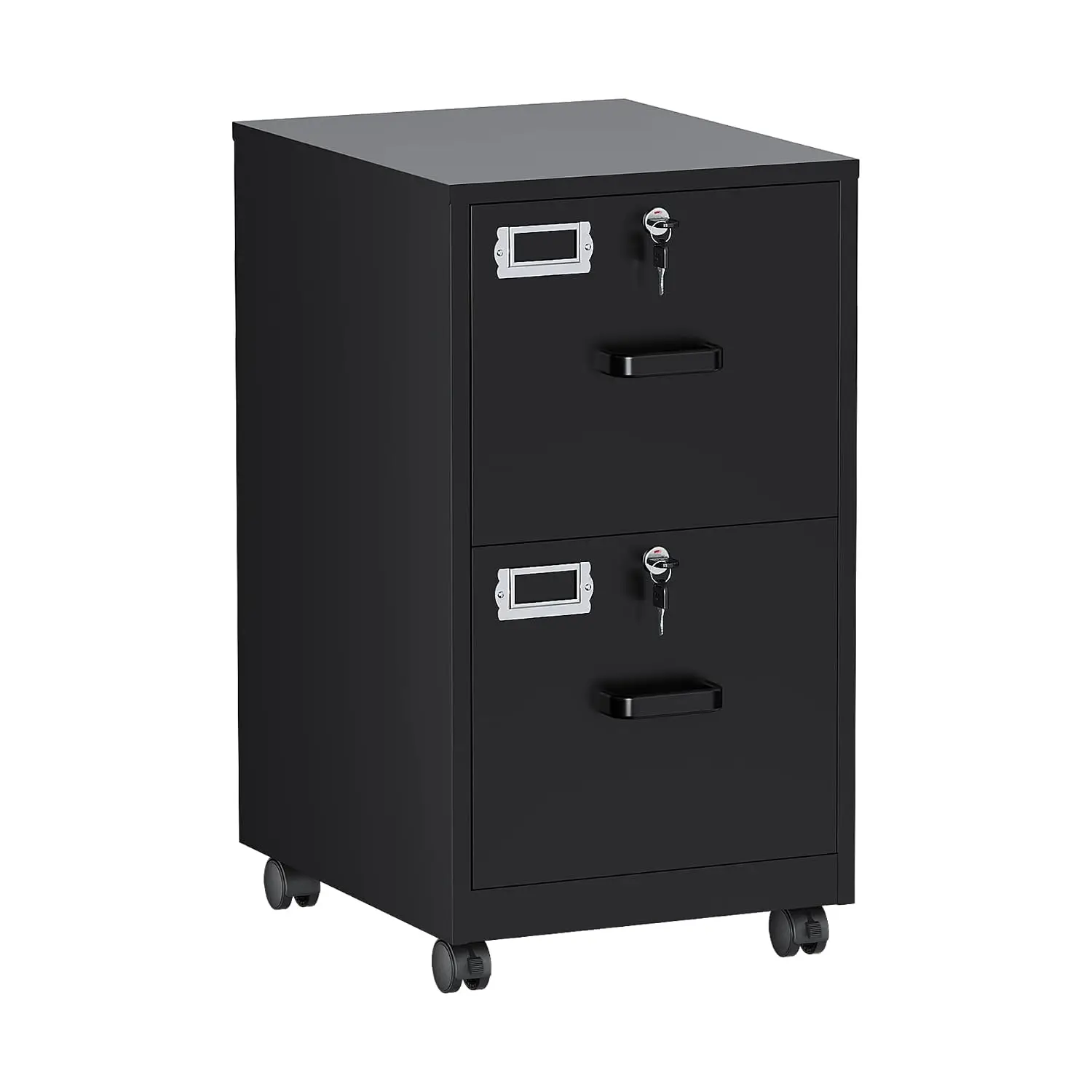 2 Drawers File Cabinet with Lock Metal Vertical File Cabient with Wheels Mobile File Cabinet for Office Home Legal/Letter/a4 Siz