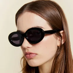 Kurt Cobain Glasses Oval Sunglasses Ladies Glasses Trendy Hot Vintage Retro Sun Glasses Women's UV400 Gafas De Sol