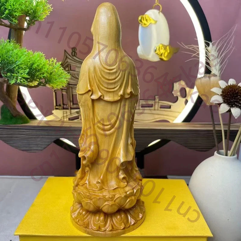 

Деревянные скульптуры и статуэтки Нанхай Гуаньинь, китайские статуи Будды, декор для дома, комнаты, офиса, привлекающий богатство и удачу, фэн-шуй, 7,86 дюйма