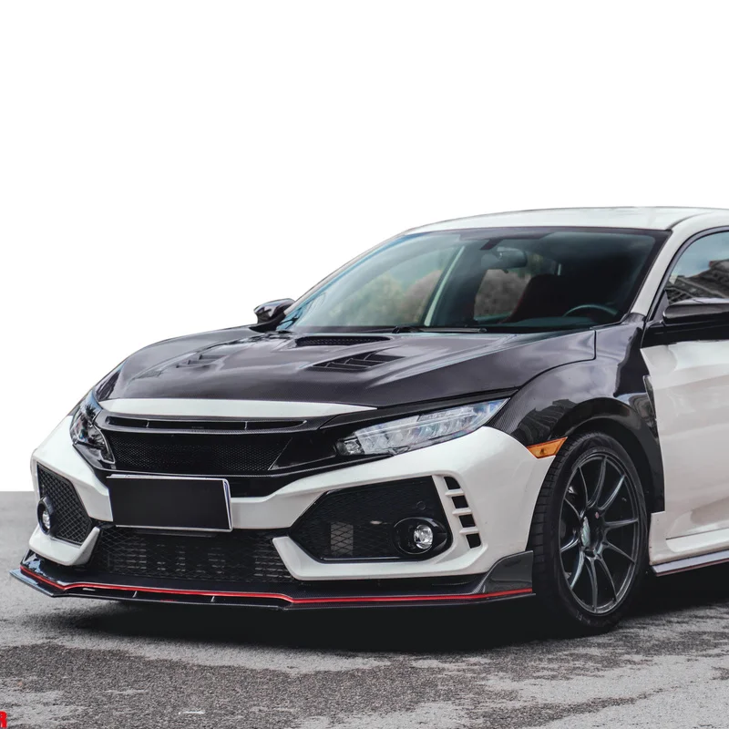 High Quality CMST Style Carbon Fiber Aero Kit Front Lip Rear Diffuser Fender Hood Rear Spoiler Facelift Grille Fit for Type R