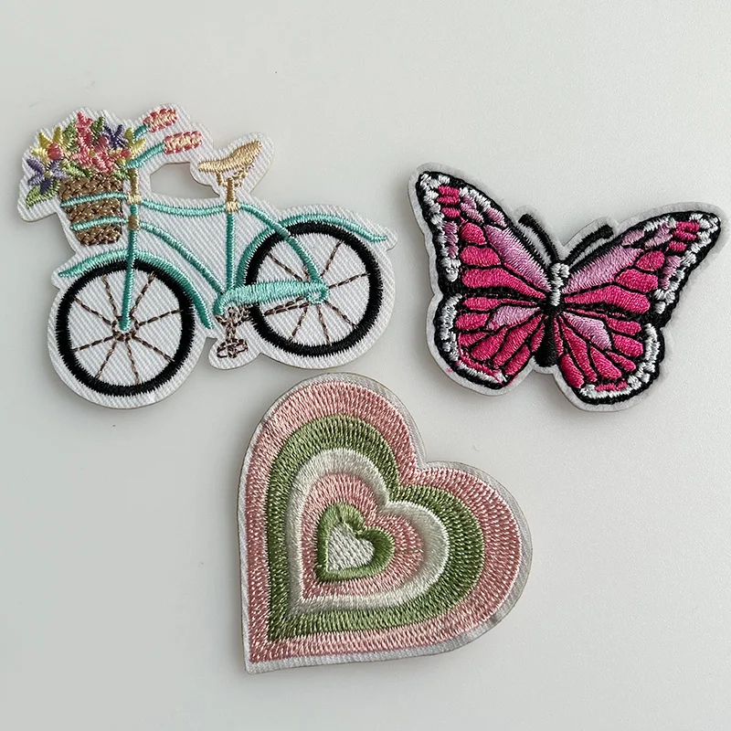 2pc/pack Chenille Embroidery Patch Iron on Clothes Sticker For Jeans Bag Sewing Decorations Towel  Badge