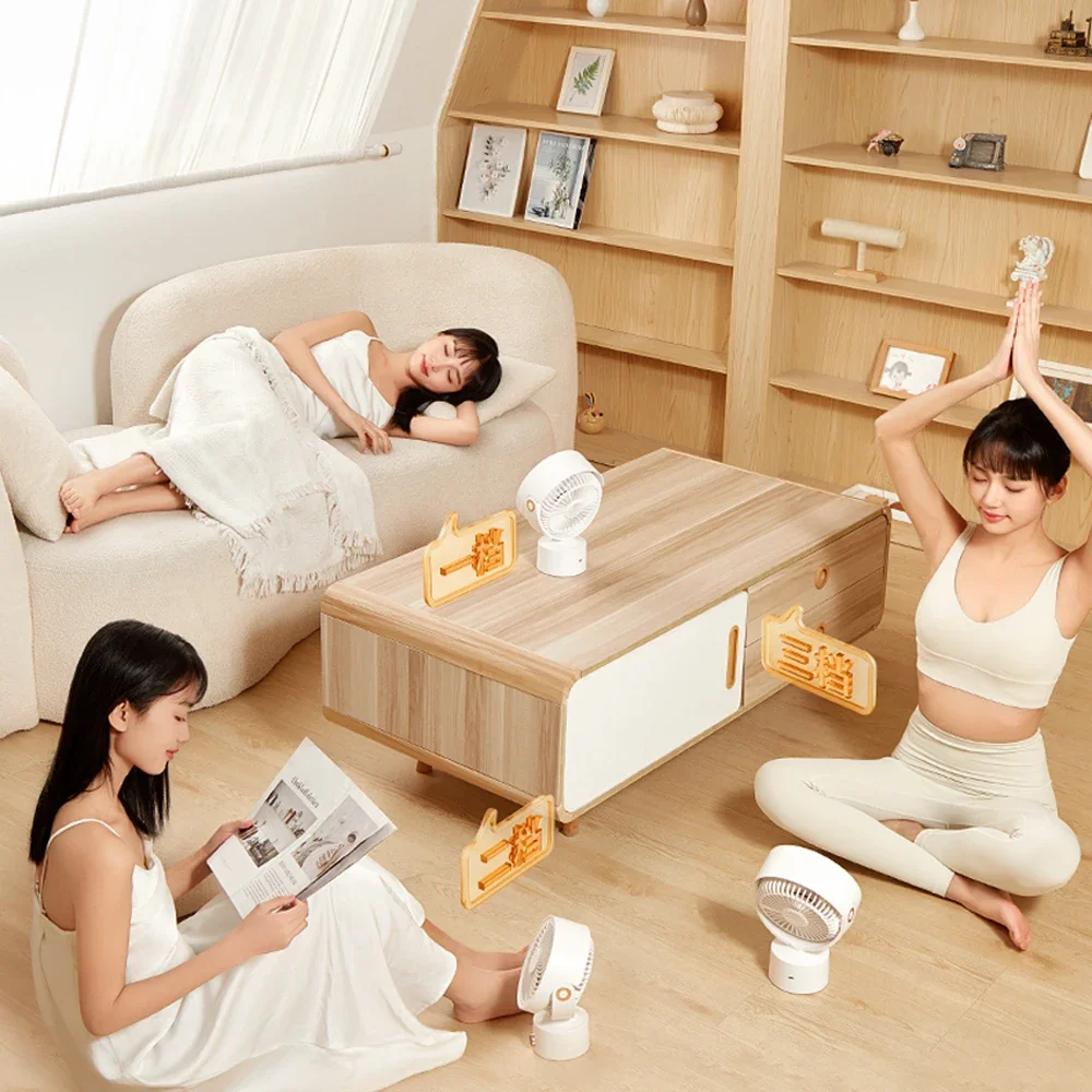 Portable Electric Fan 4000mAh USB Rechargeable 3 Gear Wireless Desktop Circulator Cooling Fans Oscillating Fan for Office Desk