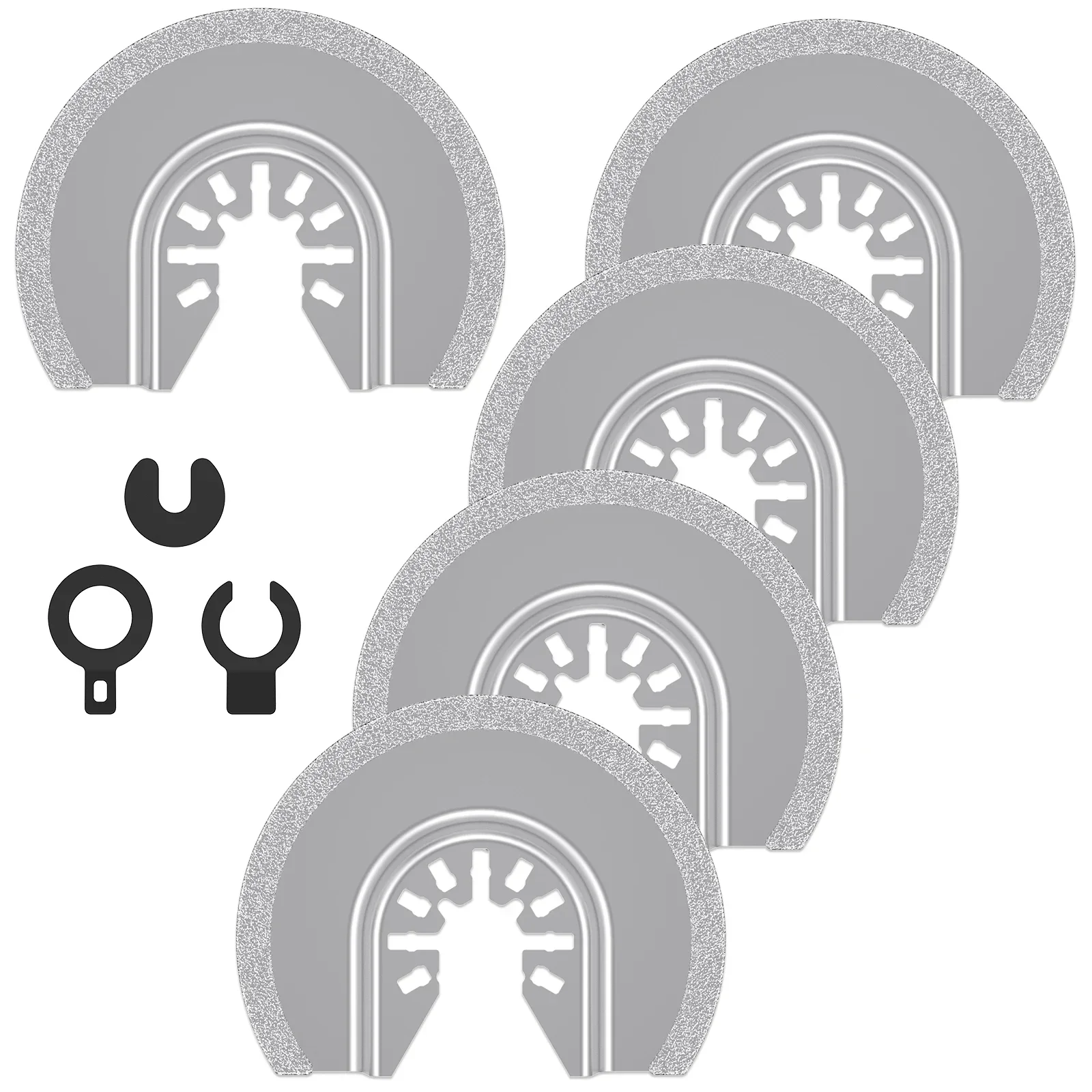 

5Pcs Diamond Semi Circle Saw Blade Multifunctional Semicircle Segment Swing Saw Blade Semi Circle Grit Grout Removal Saw Blade