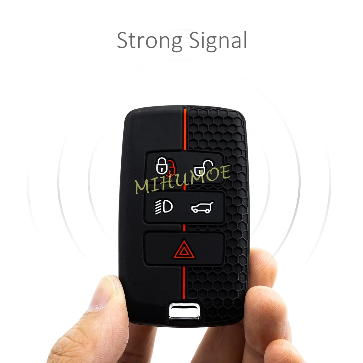 For Land Rover Discovery Range Rover Sport Evoque Velar Jaguar XE XF E-PACE F-PACE Silicone Car Key Fob Ring Chain Cover Case view 6