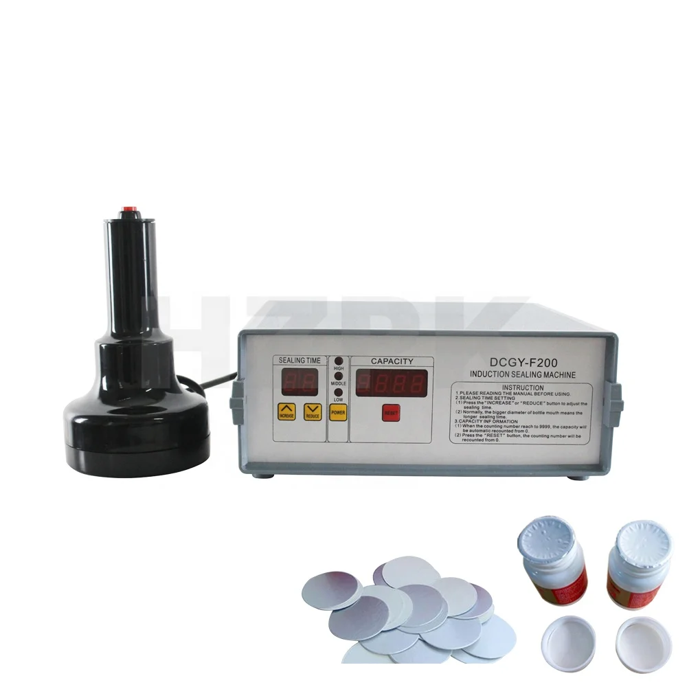 

HZPK DCGY-F200 Portable Handheld Magnetic Aluminum Foil Glass Plastic Bottle Cap Induction Sealing Machine Heat Sealer