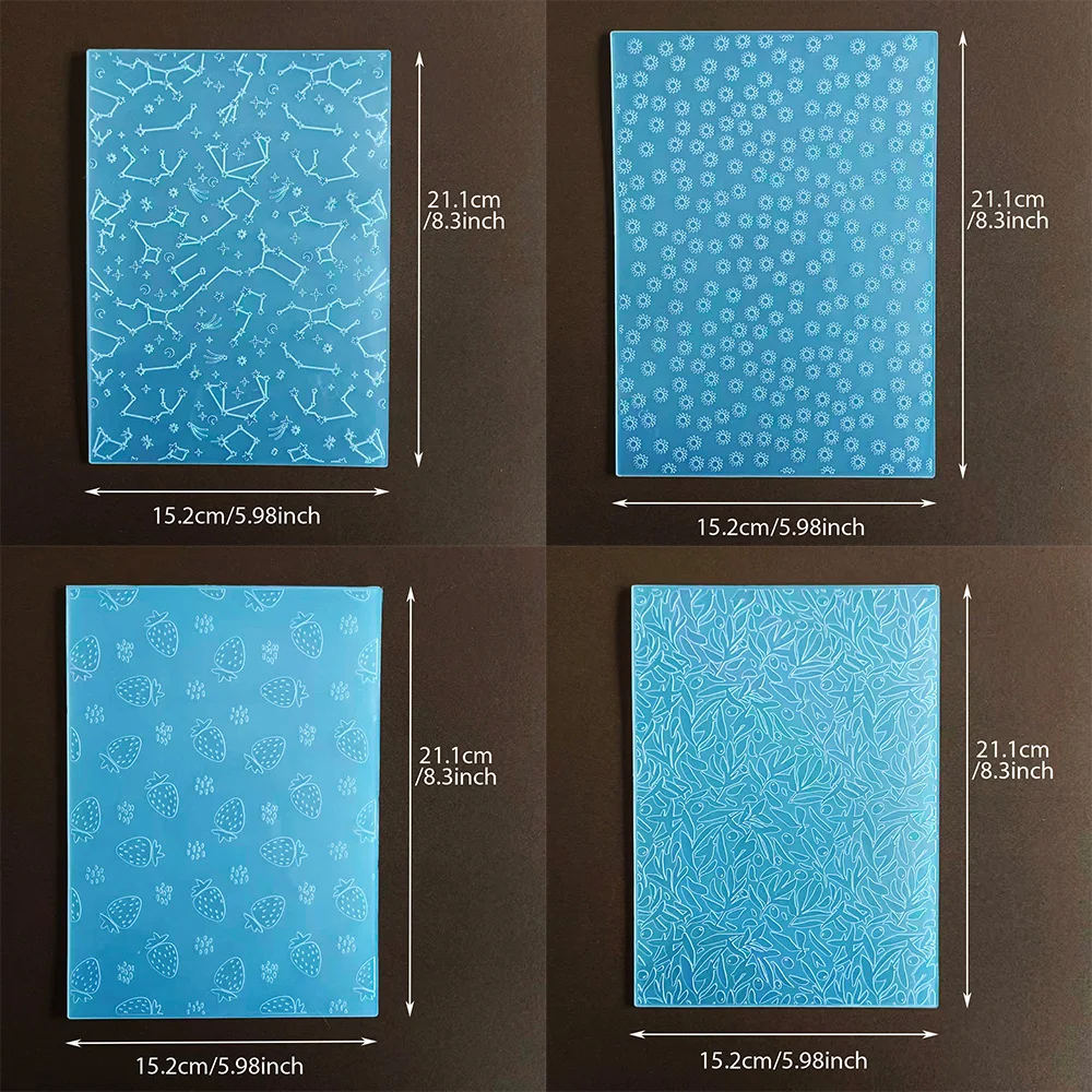 Templates with Constellation, Flower, Strawberry & Leaf Patterns, DIY Embossing Tools for Scrapbooking, Paper Crafts & Handmade