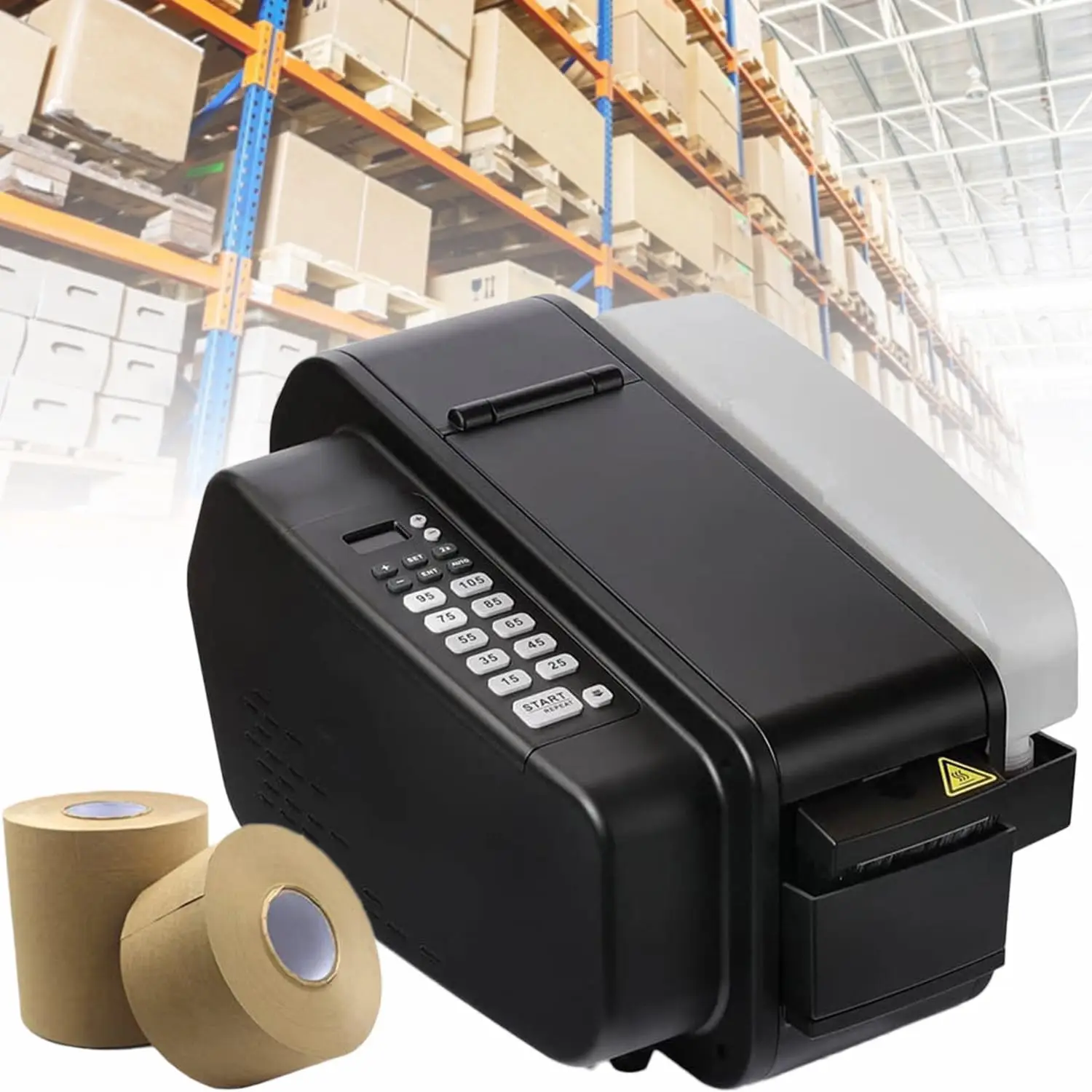 

Wholesale Cut 75mm Width One-Touch Moistening Water Activated Electronic Kraft Tape Dispenser