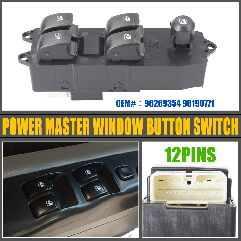 

Red light LHD 96269354 Auto Master Power Door Window Switch Car Accessories for DAEWOO NUBIRA Left Driver Side