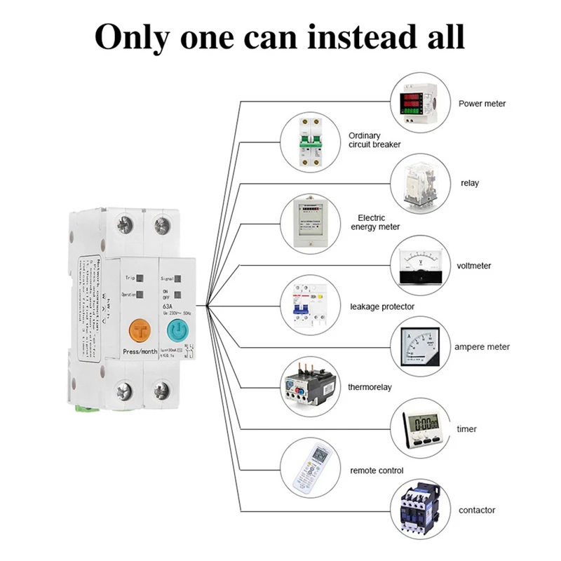 Single Phase Din Rail WIFI Smart Energy Meter Leakage Protection Remote Read Kwh Meter Wattmeter Voice Control