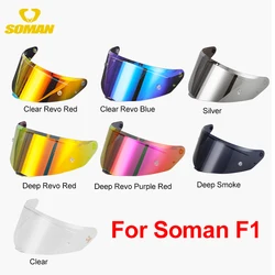 Soman F1 Helmet Visor Lens Windproof Rain Uv Sun Shield Screen Glasses Motorcycle Helmet Casco Moto Shield Lens Accessories