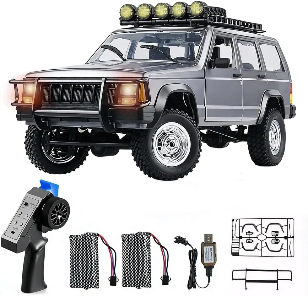 

Радиоуправляемый внедорожник 4WD в масштабе 1:12 с LED-подсветкой, 2,4 ГГц, для взрослых, в комплекте 2 батареи (серебристый)