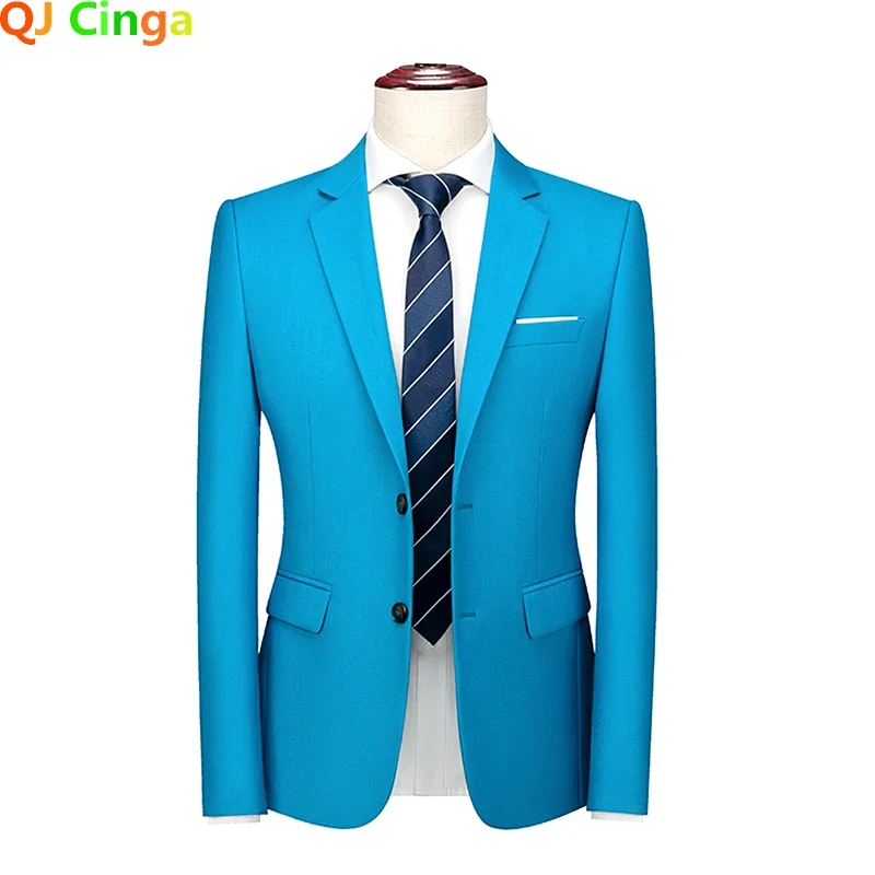 2026 Men's Purple Suit Jacket, Business Office Slim Coat, Orange Blue Black Red Gray Yellow Available Blazers, Asian Size M-6XL view 5