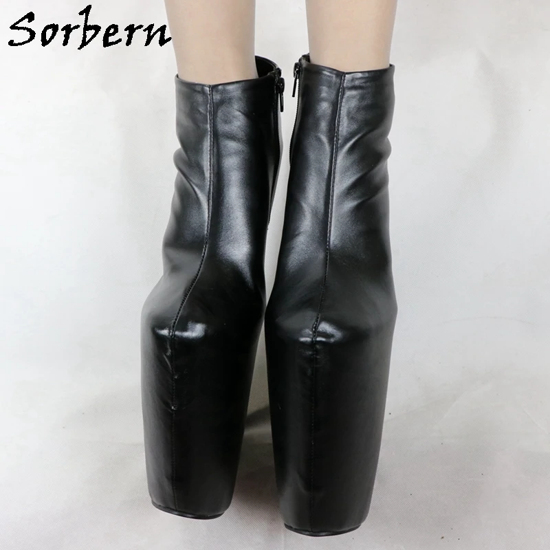 Sorbern 30cm High Heel Wedge Boots Unisex  Platform Drag Queen Fetish Booties Cosplay Invisible Platforms Shoe Display 36-48