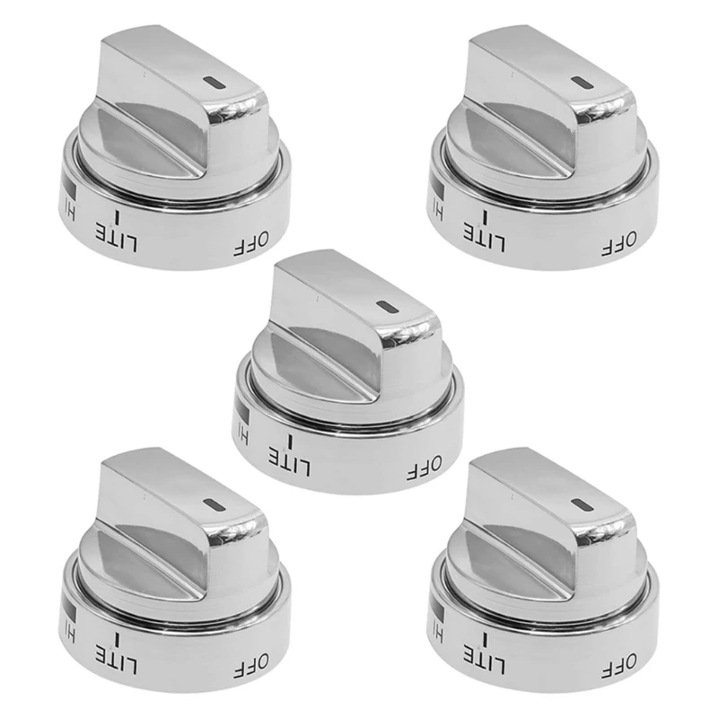 5 Pack Universal Cooktop Knob Round Metal Control Durable Oven Knobs Easy to Use Universal Stove Knob for Drop Shipping